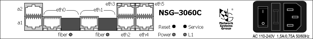 Устройство NSG-3060С. Задняя панель.